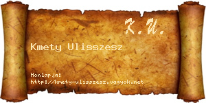 Kmety Ulisszesz névjegykártya